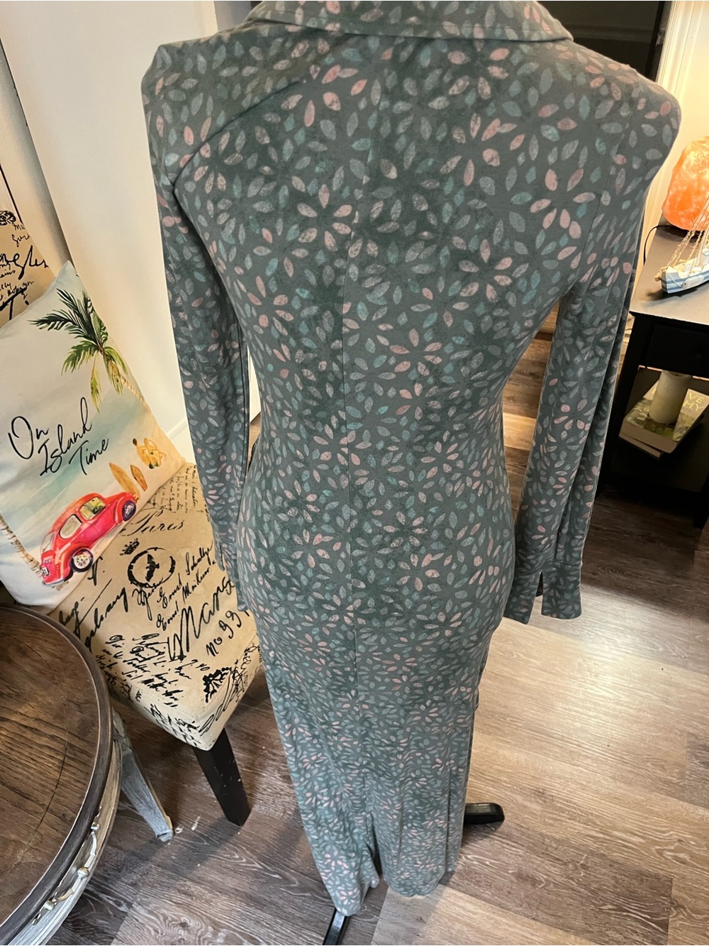 NWT Free People Textured Faux-Wrap Maxi Dress - Sage Floral, Small - Picture 5 of 11